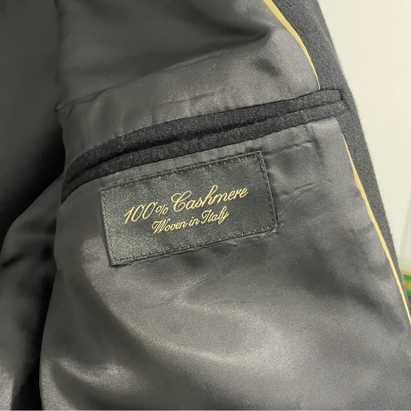 Hart Schaffner Marx Blazer Jacket 100% Cashmere Black Mens Coat 44 - Picture 3 of 13